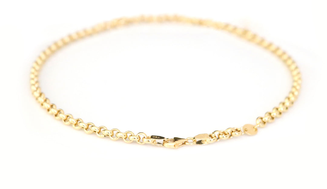 18K GOLD ROLO CHAIN BRACELET | 18K GOLD BRACELET | VALENTINE GIFT | ANNIVERSARY GIFT | MINIMALIST JEWELLERY