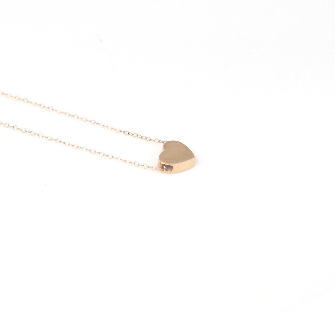 GOLDEN HEART NECKLACE | 18K GOLD NECKLACE | VALENTINE GIFT | ANNIVERSARY GIFT | MINIMALIST JEWELLERY