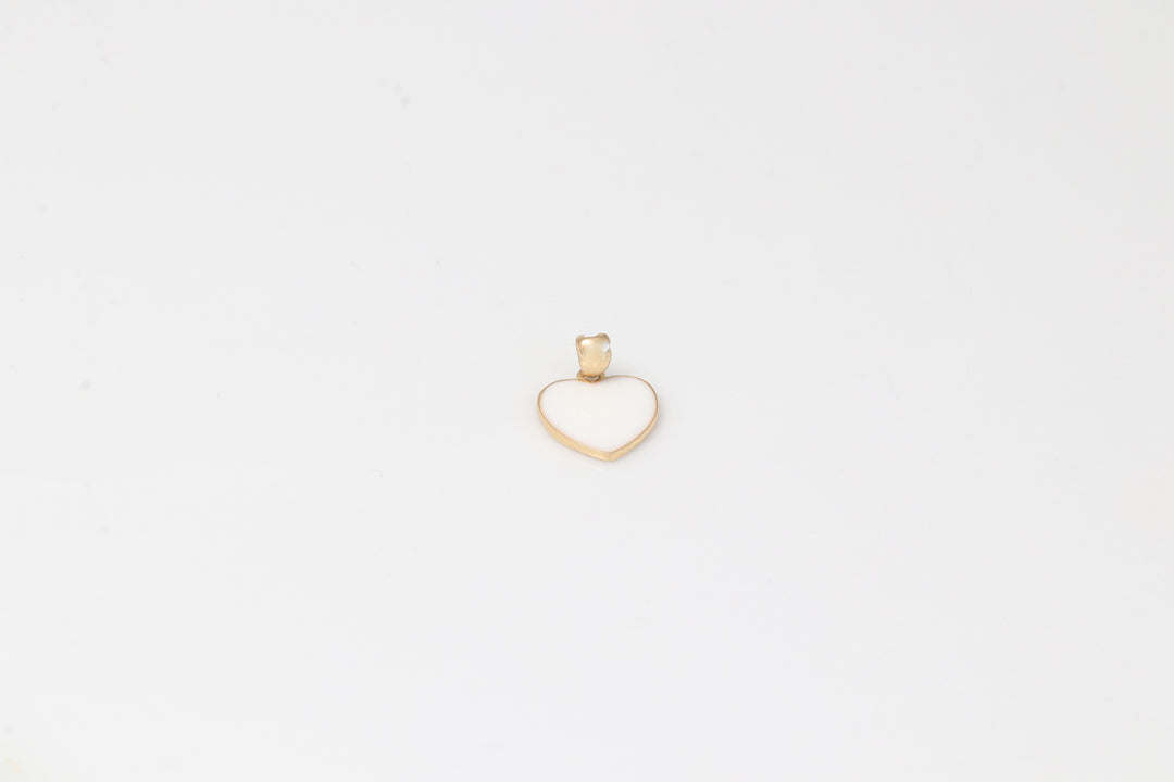 WHITE HEART PENDANT | 18K GOLD PENDANTS | VALENTINE GIFT | ANNIVERSARY GIFT | MINIMALIST JEWELLERY