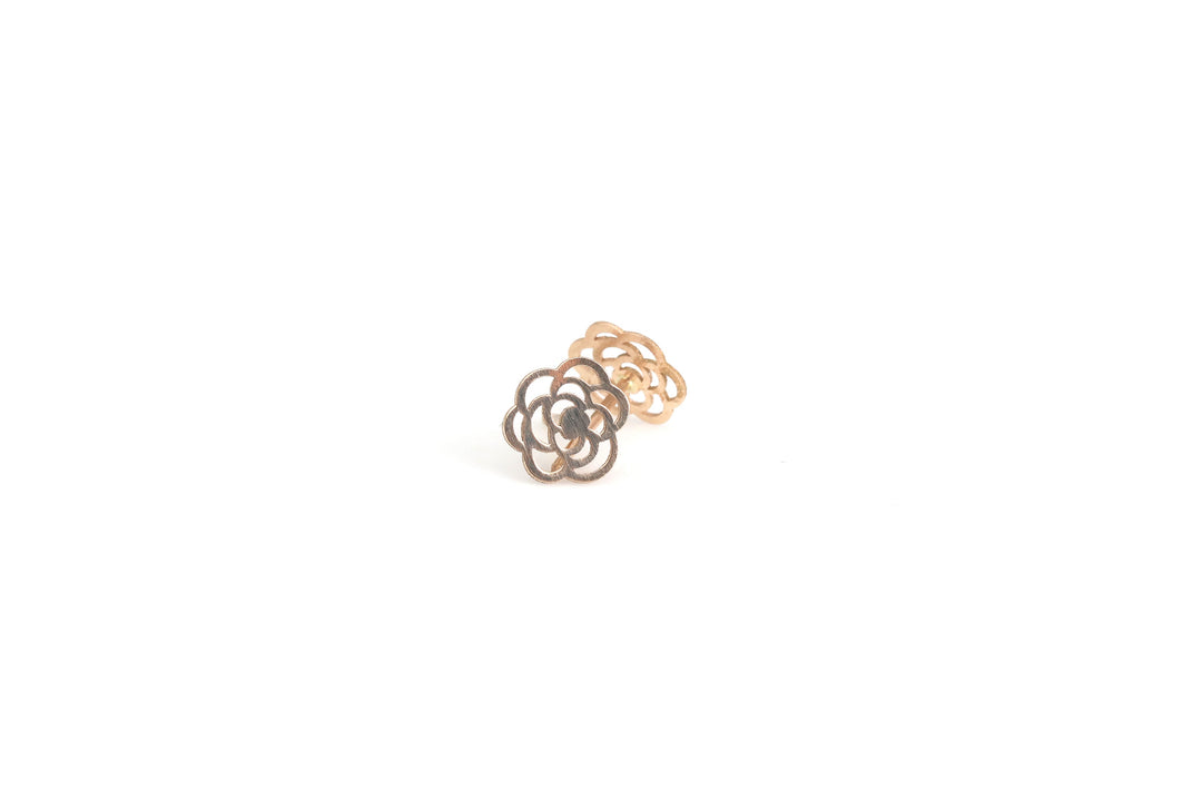 18K GOLD ROSE EARINGS | 18K GOLD EARRINGS | VALENTINE GIFT | ANNIVERSARY GIFT | MINIMALIST JEWELLERY