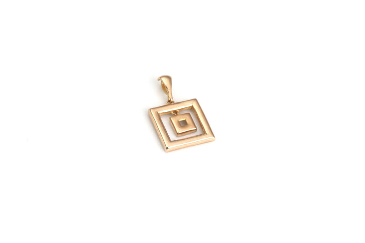 2 SQUARES GOLD PENDANT | 18K GOLD PENDANT | VALENTINE GIFT | ANNIVERSARY GIFT | MINIMALIST JEWELLERY