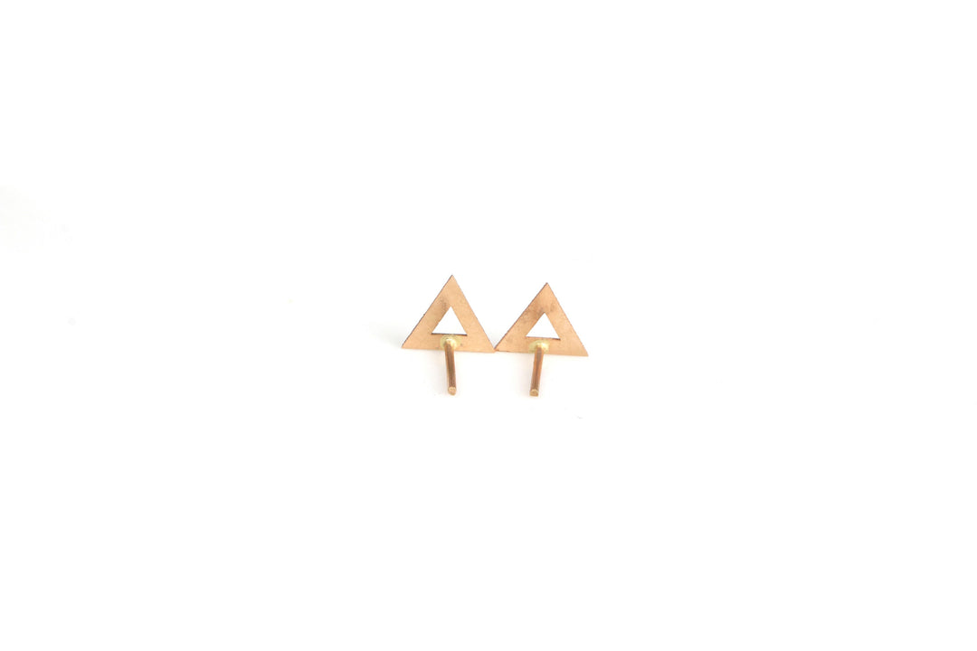 18K GOLD TRIANGLE EARRINGS | 18K GOLD EARRINGS | VALENTINE GIFT | ANNIVERSARY GIFT | MINIMALIST JEWELLERY