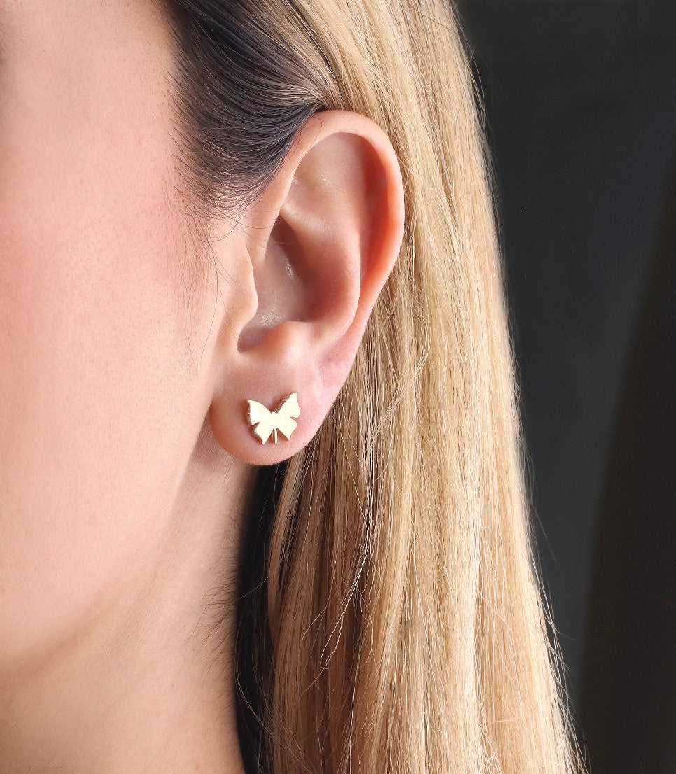 BUTTERFLY EARRINGS | 18K GOLD EARRINGS | VALENTINE GIFT | ANNIVERSARY GIFT | MINIMALIST JEWELLERY