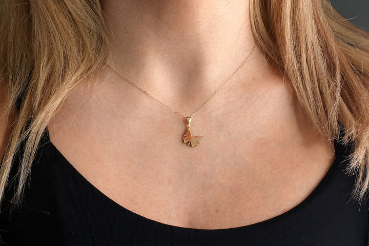 Butterfly Pendant | 18k Gold Pendant | Valentine Gift | Anniversary Gift | Minimalist Jewellery