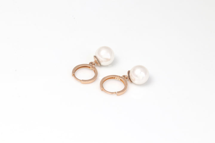 'DOR' GOLD AND PEARL HOOP EARRINGS | 18K GOLD EARRINGS | VALENTINE GIFT | ANNIVERSARY GIFT | MINIMALIST JEWELLERY