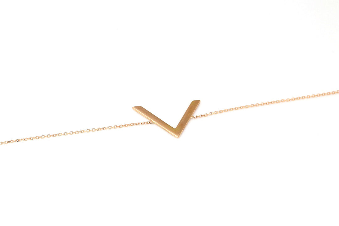 18K GOLD 'V' BRACELET | 18K GOLD BRACELET | VALENTINE GIFT | ANNIVERSARY GIFT | MINIMALIST JEWELLERY