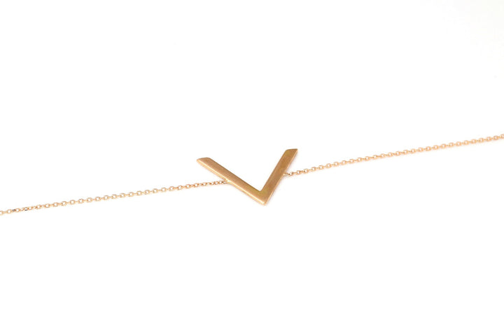 18K GOLD 'V' BRACELET | 18K GOLD BRACELET | VALENTINE GIFT | ANNIVERSARY GIFT | MINIMALIST JEWELLERY