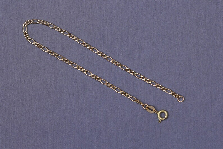 18k Yellow Gold Figaro Bracelet, Chunky Layering Bracelet