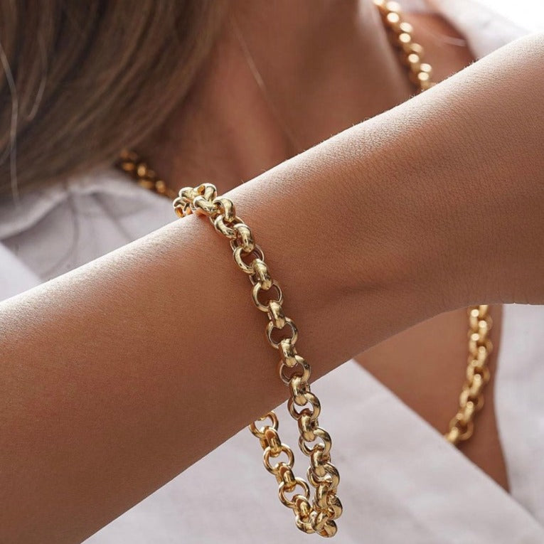 18K GOLD ROLO CHAIN BRACELET | 18K GOLD BRACELET | VALENTINE GIFT | ANNIVERSARY GIFT | MINIMALIST JEWELLERY