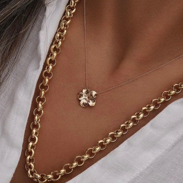 18K GOLD ROLO CHAIN NECKLACE | 18K GOLD NECKLACE | VALENTINE GIFT | ANNIVERSARY GIFT | MINIMALIST JEWELLERY
